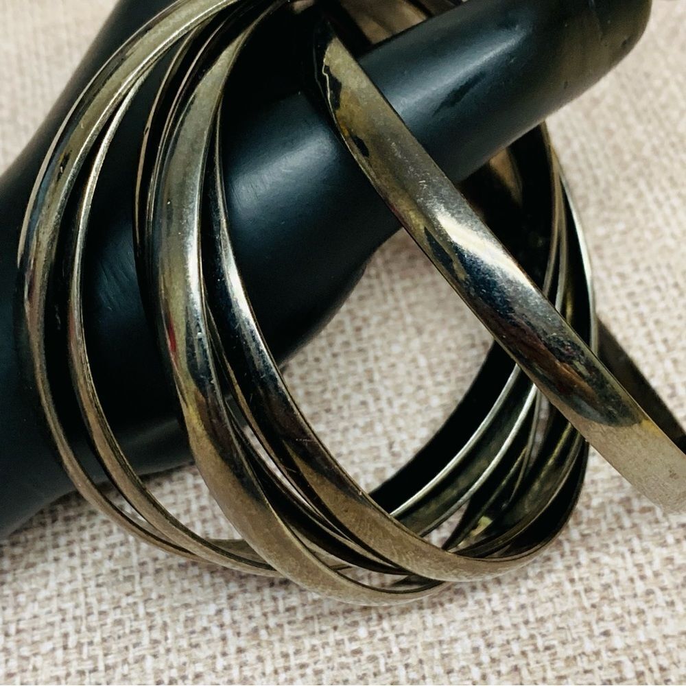 Gunmetal Connected Bangles Set of 6‎